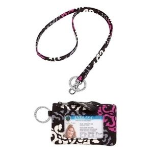 Lanyard & Zip ID Case in Canterberry Magenta